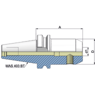 Fräseraufnahme (DIN6359) MAS403AD BT40, 40mm A=120mm